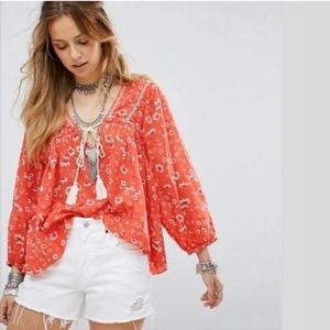 Free People Floral Blouse